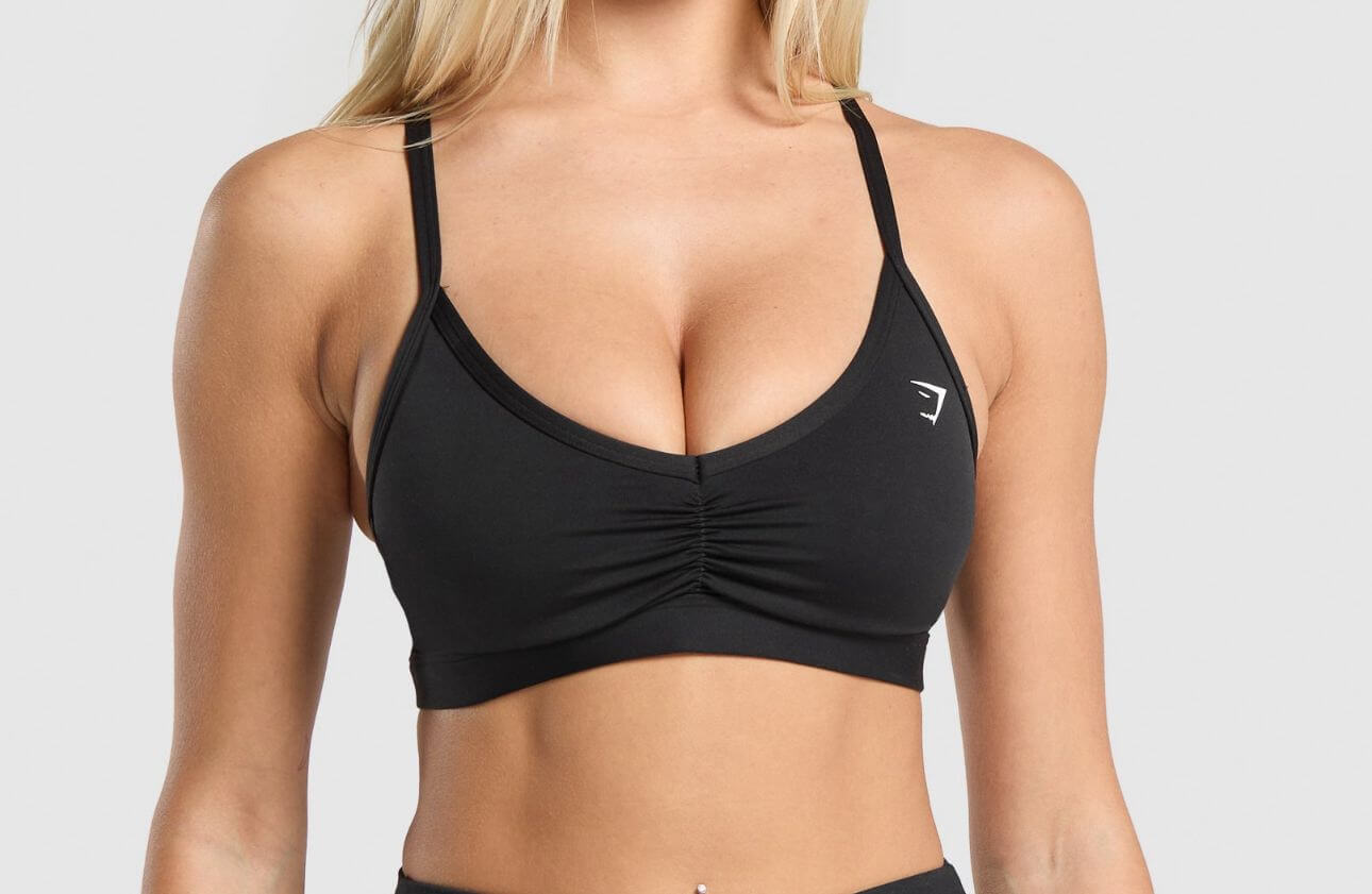 Ruched Strappy Sports Bra - Image 4